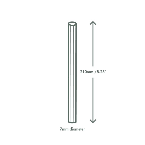 WS07-GSW Vegware™ Compostable PLA Green Striped Wrapped 8-1/4` Ecovio Jumbo Drinking Straws